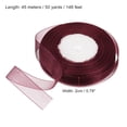 thumbnail image 2 of Cinta de organza transparente de 2 cm y 50 yardas para envolver regalos en rojo burdeos, 2 of 6