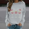 thumbnail image 3 of Gytharion Christmas Sweatshirts for Women Funny Casual Christmas Wine Glass Graphic Pullover Top Loose Cozy Rhinestones Long Sleeved Crew Neck Winter Xmas Sweatshirt, 3 of 5