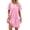 Pink, variant on Women's Satin Nightgown Short Sleeve Sleep Dress Casual V Neck Nightshirt Silk Sleepwear Plus Size