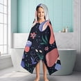 thumbnail image 6 of Colorful Mushroom Flower Dark Pattern Hooded Bath Towel，60"x35" for Ages 3 To 12 Kids, Quick Dry Lightweight Soft Microfiber Hood Beach Towel Cover Up for Kids, 6 of 7