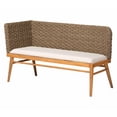 thumbnail image 3 of bali & pari Denver Natural Seagrass and Acacia Wood 5-Piece Dining Nook Set, 3 of 6