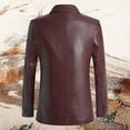 thumbnail image 4 of Fgnfyis Suit Jacket for Men Mens Jacket Suit Fashion Trend Casual Textured Leather Jacket Outerwear for Stylish Jackets for Men Red XXL, 4 of 5