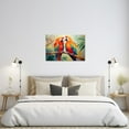 thumbnail image 3 of ZHONGYUTONG Parrot Couple Canvas Wall Art Tropical Macaw Birds on Branch Picture Prints Colorful Animal Romantic Painting for Bedroom Room Decor Framed (20.00" x 30.00"), 3 of 5