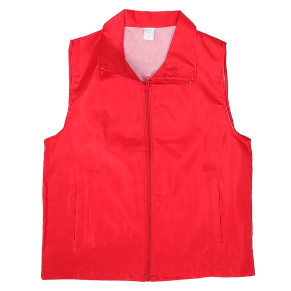 Chaleco De Voluntario Camarero Bartender Uniforme De Trabajo Empleado De Supermercado Ropa De Trabajo Voluntarios Evento Chaleco Chaleco Unisex Rojo Talla XL