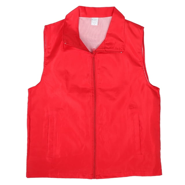 Chaleco De Voluntario Camarero Bartender Uniforme De Trabajo Empleado De Supermercado Ropa De Trabajo Voluntarios Evento Chaleco Chaleco Unisex Rojo Talla XL