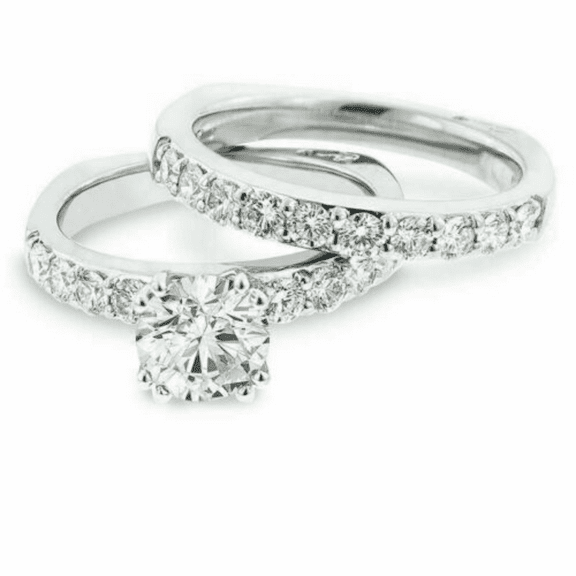 2.50CT Round Cut Diamond Lab Created (D/VVS1) 14K White Gold Band Ring Fine Jewelry for Women Gifts