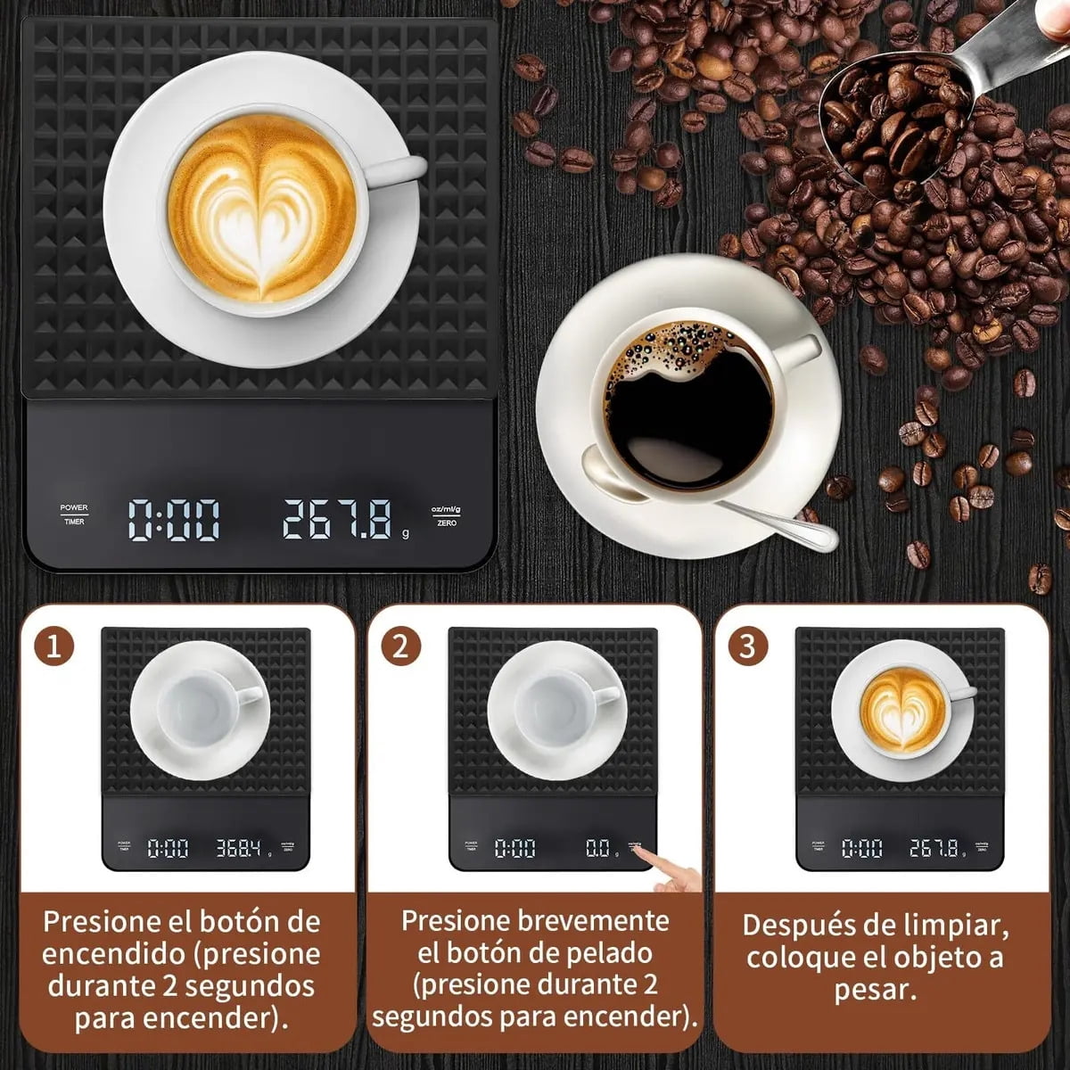 Digital Kitchen Scale, Rechargeable Coffee Scale A