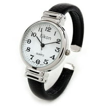 Black Snake Style Band Slim Case Women's Bangle Cuff Watch