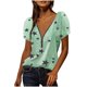 thumbnail image 1 of Blusa de manga corta con cuello en V y estampado informal para mujer Fridja hjk4740, 1 of 9