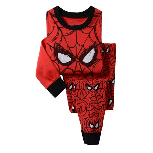 Children's Thermal Underwear Suits Spiderman Pajamas T-Shirt Tops with Pants Toddler Autumn Sleeping Clothes