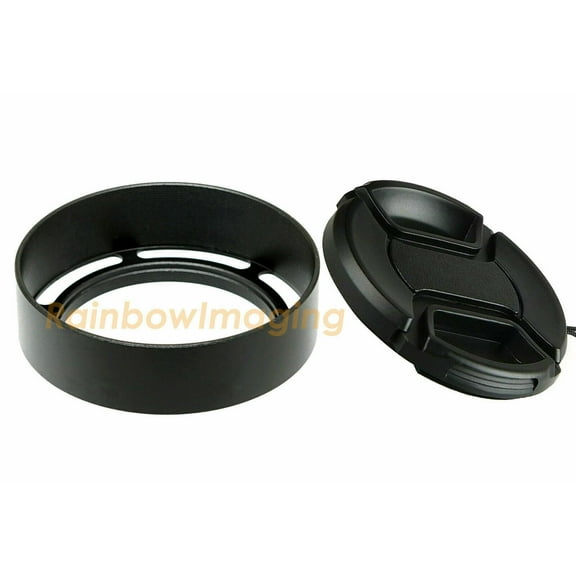 Fotasy 40.5mm Metal Vented Hood, 40.5 mm Hood, for Nikon Nikkor Sony Canon Pentax lens   Front Snap on Cap
