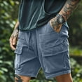 thumbnail image 2 of Shorts Men Casual Bermuda Shorts Vintage Summer Wear Cargo Baggy Pants Blue M, 2 of 5