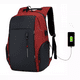 thumbnail image 3 of Mochila Para Laptop Con Puerto Y Cable Usb Negro con Rojo, 3 of 4