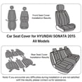 thumbnail image 2 of Fit for HYUNDAI SONATA 2015, Waterproof Leather 5 Seats Full Set Wear Resistance Suitable for All Seasons, Red Edge Car Seat Covers, Airbag-Compatible, 2 of 9