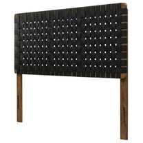 Headboard, Full Size, Walnut Black, Vegan Leather, Bedroom, Modern Contemporary HB36758