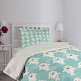 thumbnail image 4 of Ambesonne Animal Quilted Coverlet 2 Pcs, White Seals Ocean, Twin Size, Turquoise Pale Blue, 4 of 5