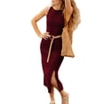 thumbnail image 2 of Sunloudy Vestido sin mangas para mujer con decoración hueca, ropa de verano de versión dividida de color sólido Sunloudy moda, 2 of 9