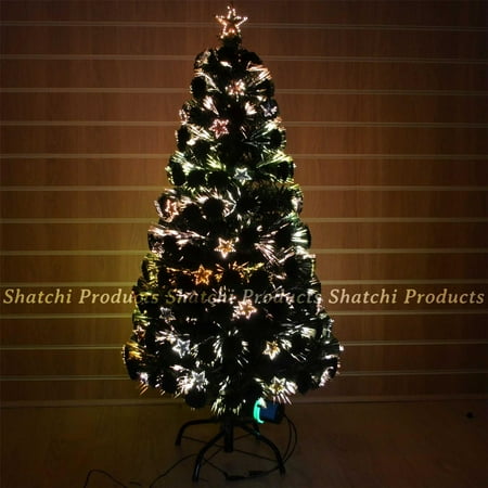 60cm Pre Let Light Up Star Fibre Optic Christmas Tree Prelit Xmas Decoration