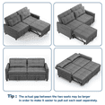 thumbnail image 4 of Pull Out Sofa,Asofer 3-in-1 Convertible Loveseat Sofa Bed with Separate Ottoman & Adjustable Backrest,Sleeper for Guest Room,Small Apartment, Dark Gray, 4 of 8