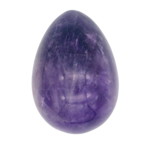 Natural Amethyst Gemstone Polished Stone Easter Day Painted Eggshell Healing Guardian Figurine Crafts 2 inch