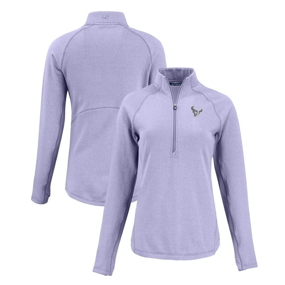 Women's Cutter & Buck  Purple Houston Texans Peshastin Eco Fleece Recycled Half-Zip Top
