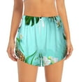 thumbnail image 2 of Xecao's Tropical Pineapple for a double-layer running short for women, perfect for gym, tennis, and more, featuring a convenient pocket., 2 of 9