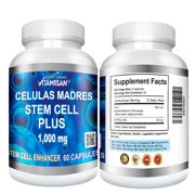 Vitamisan Stem Cell Plus 1000 mg – AFA Blue Green Algae & Spirulina – Natural Cell Nutrition & Vitality Support – 60 Capsules Each – 3 Bottle Pack – Made in USA