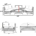 thumbnail image 2 of 5 Pieces Half Moon Outdoor Sectional Sofa Set, Patio All-Weather PE Wicker Furniture with Pillows, Cushions and Half-Moon Tempered Glass Table, Gray, 2 of 12