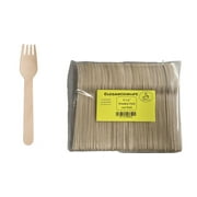 Eleganceinlife 100 pc Wooden Fork chemical Free Compostable Biodegradable