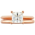 thumbnail image 3 of 1-1/2 Carat T.W. Square Swarovski Sterling Silver Pink Plated Solitaire Bridal Set, 3 of 3