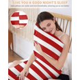 thumbnail image 5 of Red Striped Pillow Cases Cal King Size, Smooth Satin Pillowcase for Hair and Skin, Christmas Farmhouse Red White Stripes Decorative Cooling Bed Pillow Covers with Zipper, 20x40 Inches, 5 of 5