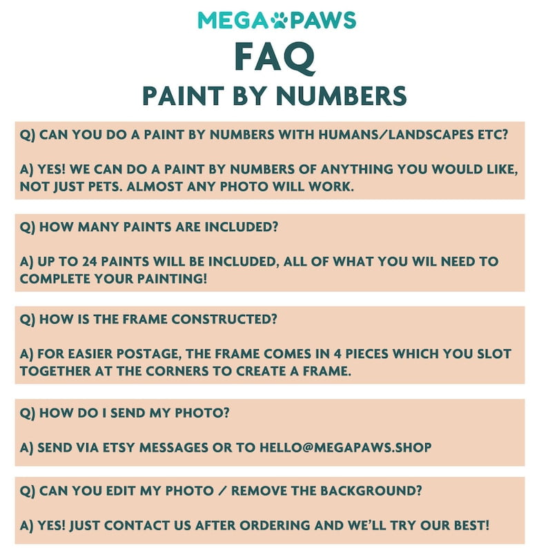 Paint by Numbers Kit Custom Pet Portrait Paint Your Photo Dog