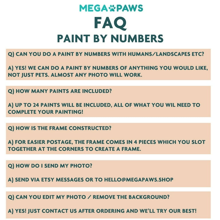 Custom Paint By Number Kit  Paint Your Photo – Pets By Numbers