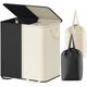 thumbnail image 1 of Cesto de ropa Lifewit doble con tapa y 2 bolsas de 136 L, color blanco y negro, 1 of 6