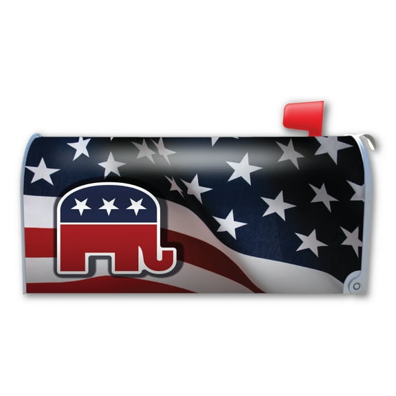 American Flag with Republican Elephant Large Mailbox Cover Magnet