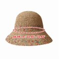 thumbnail image 2 of Straw Sun Hat for Women, Breathable Beach Hat with Colorful Accents, Foldable Wide Brim Hat for Summer Vacation, 2 of 9