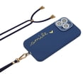 thumbnail image 1 of TECH CIRCLE Crossbody Phone Case Fit iPhone 13 Pro Max 6.7 inch,Golden Heart Pattern Shockproof Camera Lens Film Protection Soft Silicone TPU with Lanyard Back Cover.For iPhone 13 Pro Max,Darkblue, 1 of 6