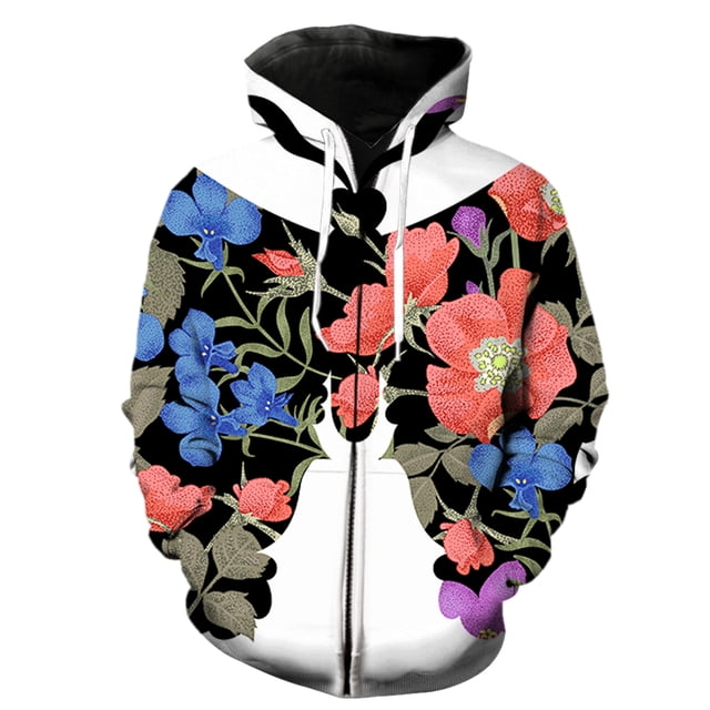 Sudadera con capucha y cremallera para hombre, diseño de mariposa de dibujos animados, estilo hip hop, con estampado 3D, para adolescentes, ropa de calle genial, talla grande, gran oferta 2024