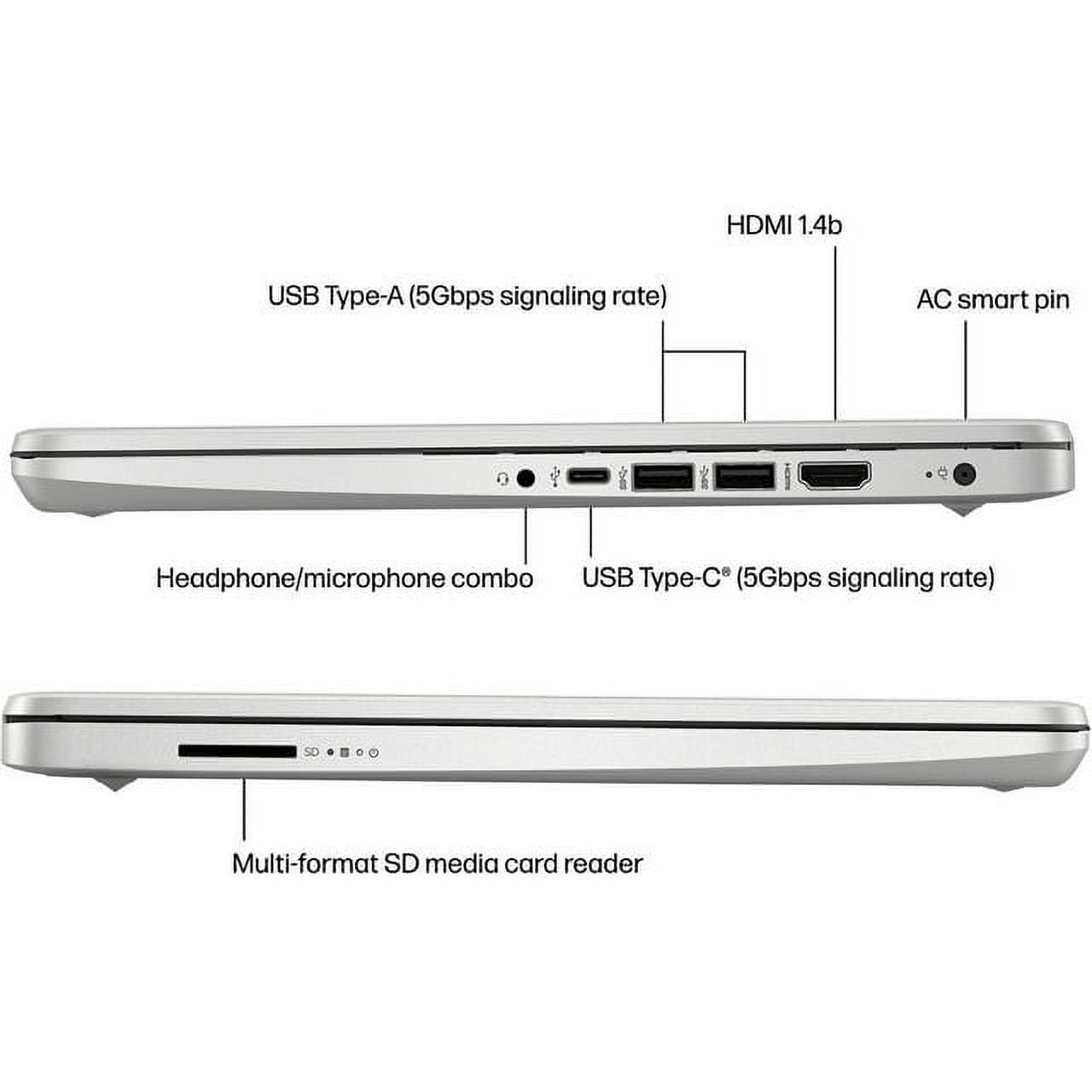 HP 14" HD (1366 x 768) Display Laptop, Intel Celeron N4120, 1.1GHz, 8GB Memory, 128GB eMMC, Windows 11 Home in S Mode, One Year Office 365 Included, Natural Silver with Mazepoly Accessories