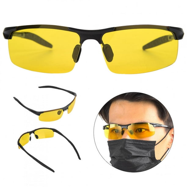 Amonida Dustproof Driving Sunglasses Hd Yellow Lens Anti Glasses Men Women Polarized Night Vision Sunglasses For Cycling Safety
