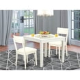 thumbnail image 2 of East West Furniture Oxford 3-piece Dining Set with Faux Leather Seat in White, 2 of 6