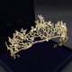 thumbnail image 4 of Zhuge Tiara de boda para novia, diadema de princesa, corona nupcial, joyería para el cabello con diamantes de imitación de cristal, decoración para novia, cumpleaños, graduación, boda (oro), 4 of 5