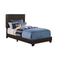 thumbnail image 1 of Pemberly Row Leather Upholstered Twin Bed in Dark Brown, 1 of 2