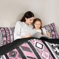 thumbnail image 4 of Homewish Pink Bohemian Stripes Twin Comforter Sets,Boho Tribal Themed Bedding Set,Black Reversible,2 Pieces,1 Comforter and 1 Pillowcase, 4 of 7