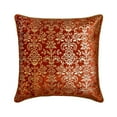 thumbnail image 1 of Fundas decorativas para cojines de terciopelo dorado de 30 x 30 cm (12 x 12 pulgadas) en color óxido, para sofá, con estampado damasco moderno - Rust Festive, 1 of 5