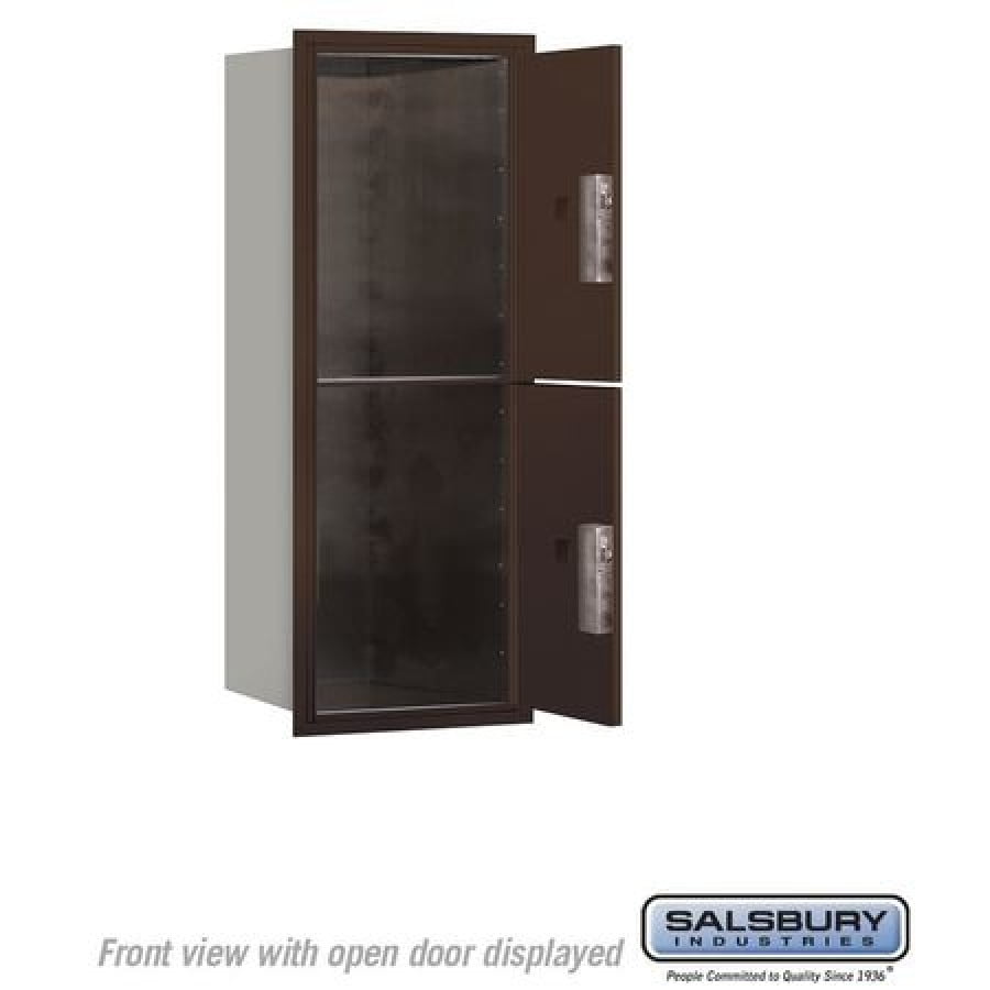 4C Horizontal Mailbox - 10 Door High Unit (37 1/2 Inches) - Single Column - 2 PL5s - Bronze - Front Loading - USPS Access