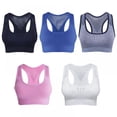 thumbnail image 2 of 5 Pack Sports Bras for Women High Impact Racerback Sports Bra Seamless Padded Sports Bra Yoga Bras Workout Bra Activewear Bra, 2 of 12