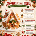 thumbnail image 7 of Gingerbread Bell Cottage Hanging Ornament, Snowy Candy House, 3.1 in, for Christmas Tree and Wreath, 7 of 7