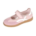thumbnail image 3 of Domuza Women Retro Two-Tone Mary Jane Sneakers, Adjustable Magic Strap Cross Strip Casual Flat Shoes Non-Slip Gum Rubber Sole Daily Walking Footwear Pink 8（EU-40）, 3 of 9