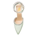 thumbnail image 4 of FSJ Women Sexy Pointed Closed Toe Pumps Sparkling Rhinestone Lace Up Sandals Stiletto High Heels Slingback Wedding Bridal Dress Shoes Size 7 Green, 4 of 4